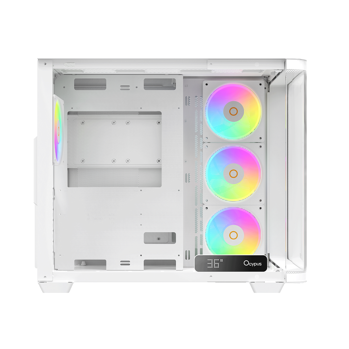 Корпус Ocypus Iota C70 WH Curve ARGB Digital ATX/mATX/mITX 2xUSB Type-C Белый Iota-C70-WHD400CD-GL