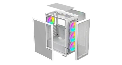 Корпус Ocypus Gamma C60 WH ARGB ATX/mATX/ITX 3xUSB Белый, Предустановленно 4x120мм ARGB Fans, Gamma-C60-WHG400XX-GL