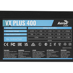 БП ATX 400W AeroCool VX PLUS 400, 20+4/20+4+8/24+4/24+8, 12cm, 1x6p PCI-E