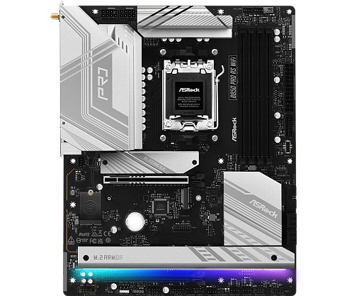 Матплата ASRock B850 PRO RS WiFi, AM5, ATX, 4DDR-5, 2xPCI-Ex16, 4SATA, 4xM.2, HDMI, 22USB