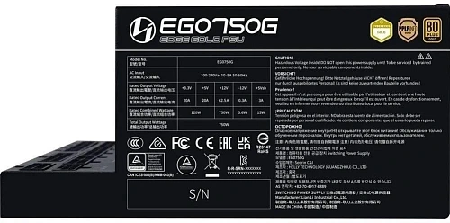 Блок питания Lian Li EG0750G BLACK 750W Full Modular, 80+ GOLD, КПД 90.5% G9P.EG0750G.B000.EU