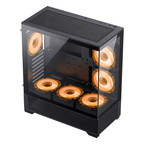 Корпус GameMax Vista AB, Midi Tower, E-ATX, Black, 2x3.5"/2x2.5", 2xUSB2.0, USB3.0, USB-C