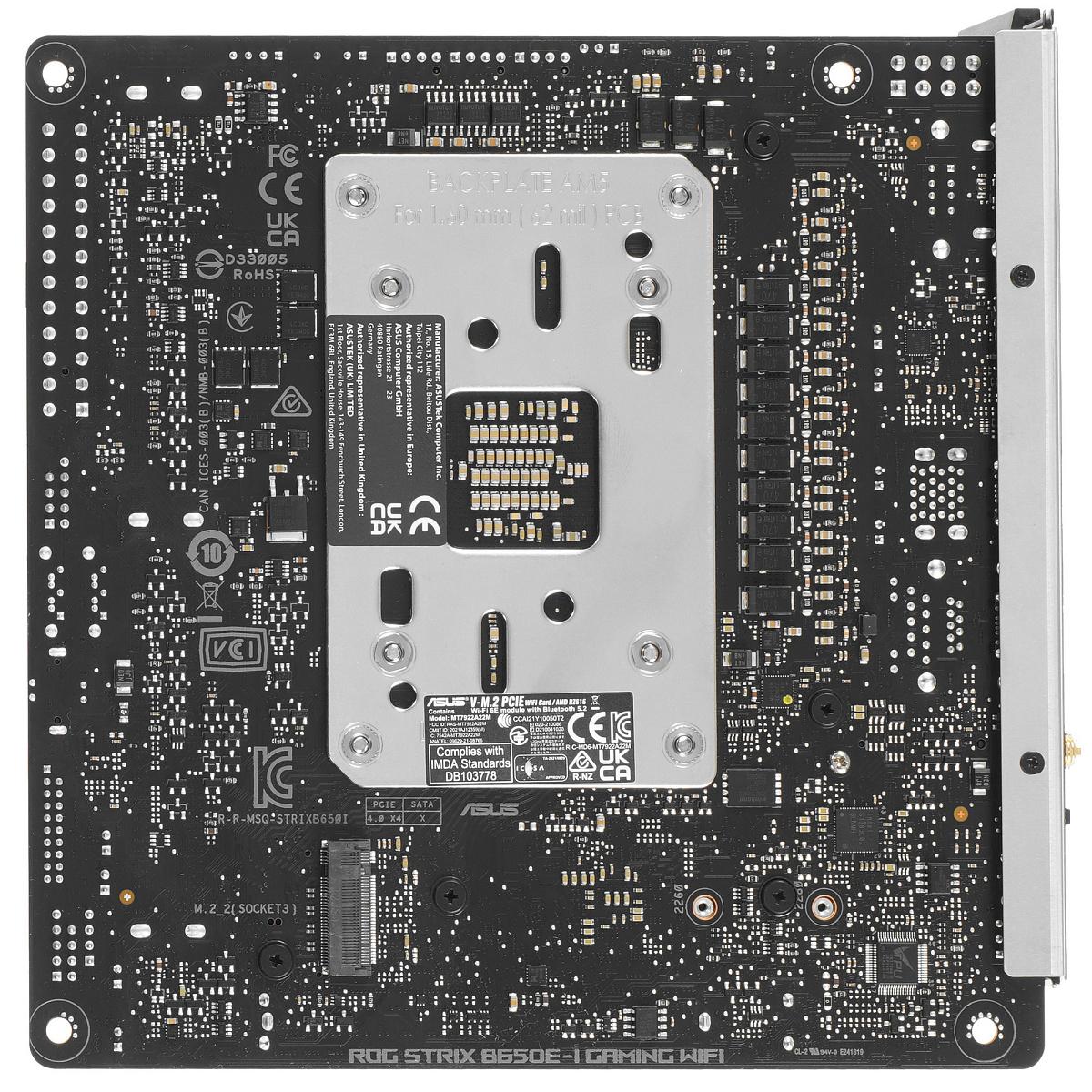 Материнская плата ASUS ROG STRIX B650E-I GAMING WIFI AM5 2xDDR5 2xSATA3 Raid 2xM.2 HDMI USB3.2 M-ITX