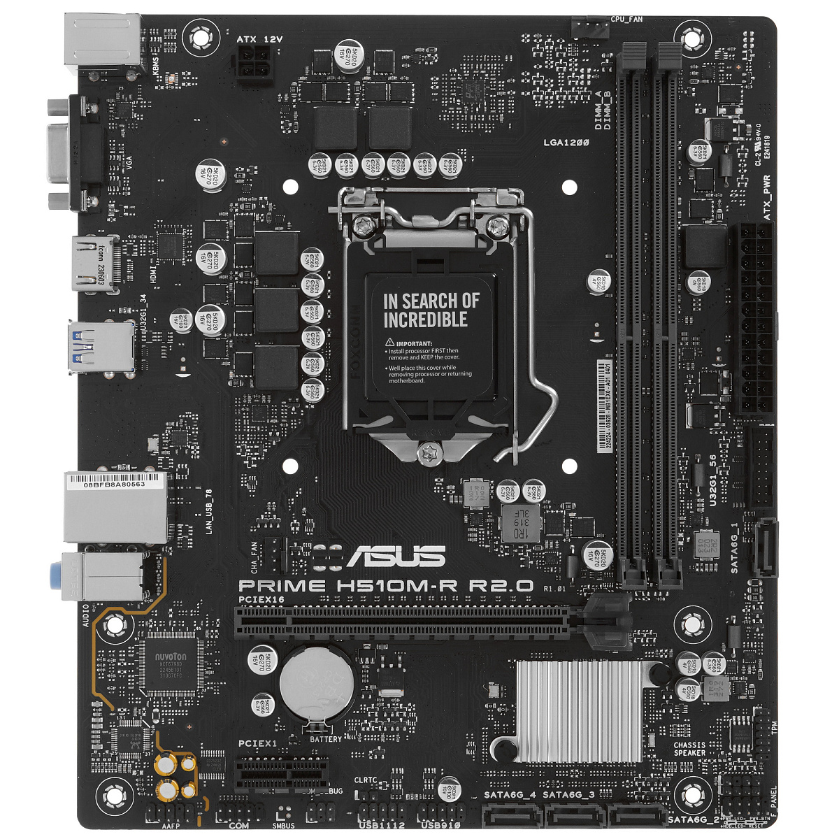 Материнская плата ASUS PRIME H510M-R R2.0-SI LGA1200 2xDDR4 4xSATA3 D-Sub HDMI DVI mATX