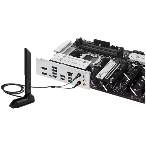 ASUS Main Board Desktop AMD Socket AM5 AMD B850 Chipset 4 x DIMM slots, max. 256GB 1 x DisplayPort 1 x HDMI port 1 x Wi-Fi module 3 x M.2 slots 4 x SATA ATX Form Factor