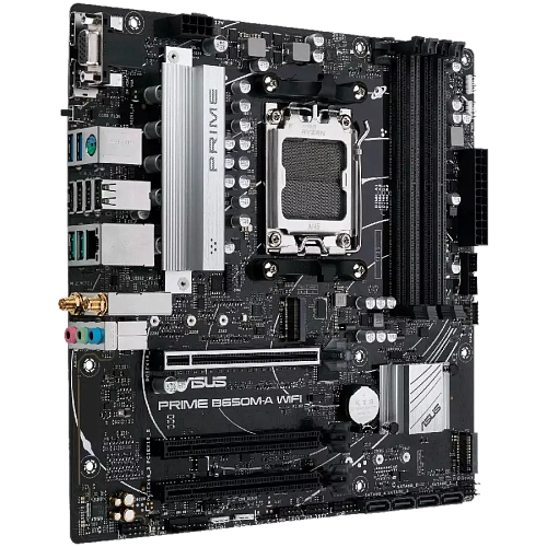 ASUS MB PRIME B650M-A WIFI II (B650 AM5 4 x DIMM DDR5 1 x DisplayPort 1 x VGA port 1 x HDMI port M.2 4 x SATA Wi-Fi 6  BT5.2 mATX)