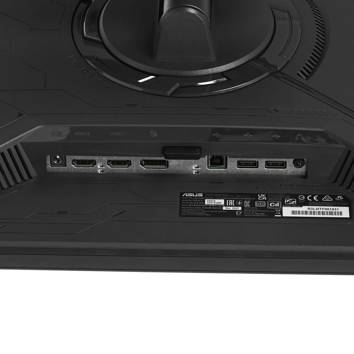 Монитор 27" Asus ROG Strix XG27AQMR, Black, Fast IPS, 2560x1440@300Hz, 350кд/м2,1000:1,1ms,2xHDMI,DP