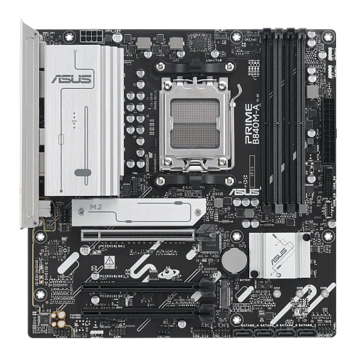Матплата Asus Prime B840M-A-CSM, AM5, mATX, 4DDR-5, 3xPCI-Ex16, 4SATA, 3xM.2, HDMI, 2xDP, 14USB