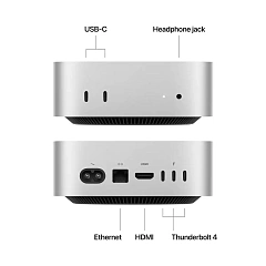 Mac mini: Apple M4 chip with 10‑core CPU and 10‑core GPU, 16GB, 512GB SSD,Model A3238