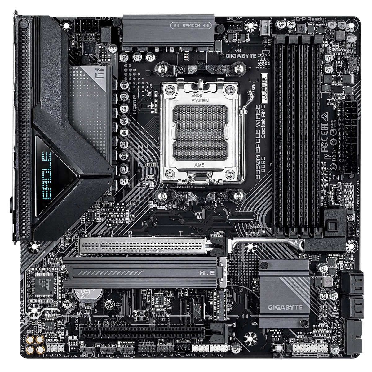 Матплата Gigabyte B850M Eagle WiFi6E, AM5, mATX, 4DDR-5, 2xPCI-Ex16, 4SATA,2xM.2,HDMI,2xDP,15USB