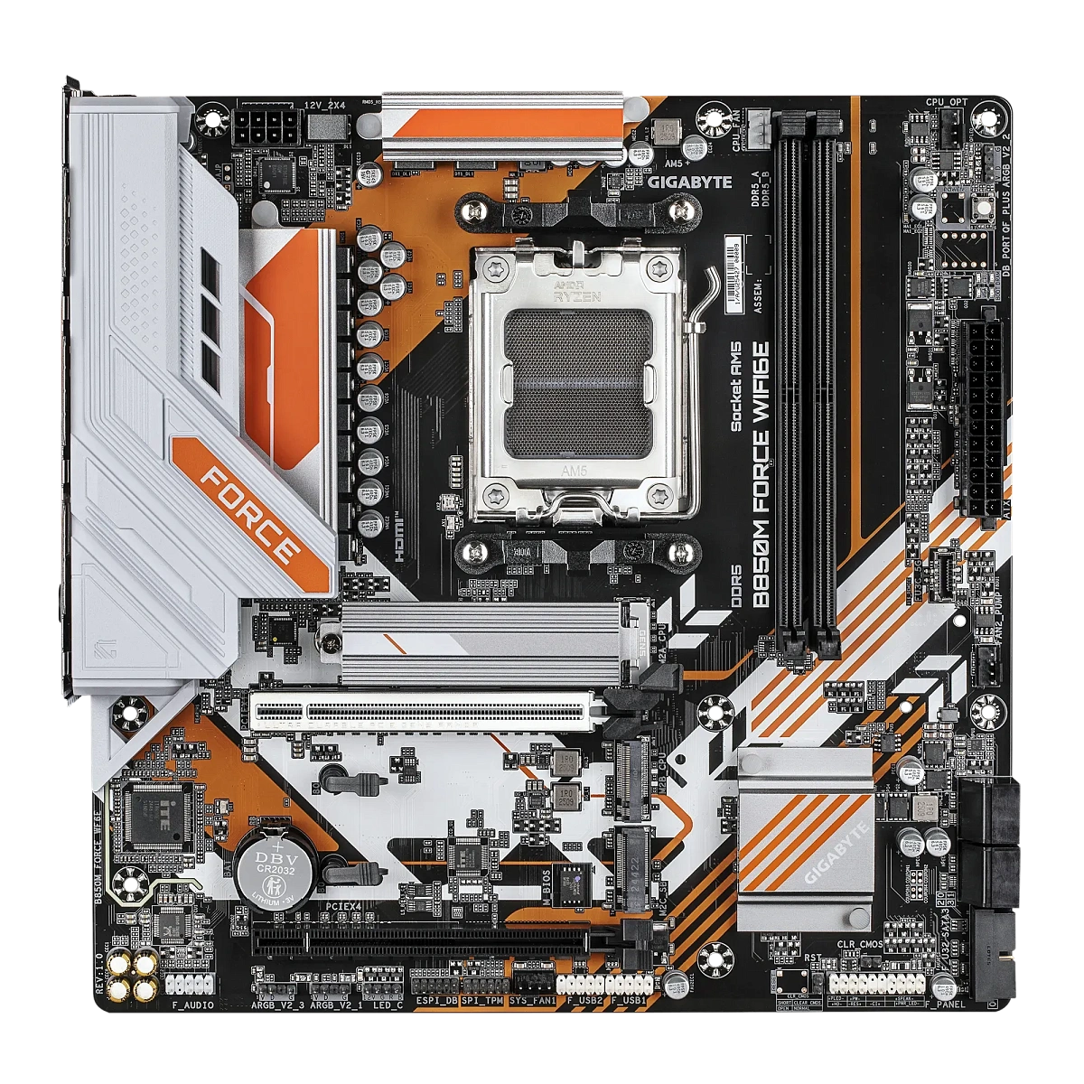 Матплата Gigabyte B850M Force WiFi6E, AM5, mATX, 2DDR-5, 2xPCI-Ex16, 4SATA, 3xM.2, HDMI, DP, 13USB