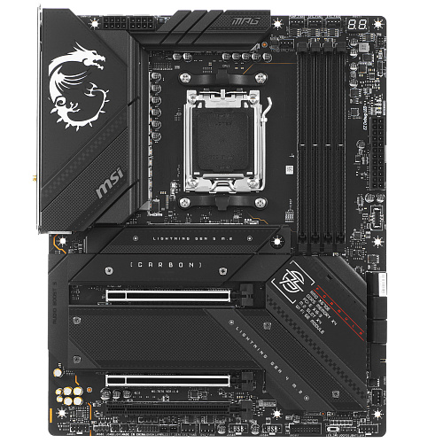 Матплата MSI MPG X670E Carbon WiFi, AM5, ATX, 4DDR-5, 3xPCI-Ex16, 6SATA, 4xM.2, HDMI, DP, 19USB