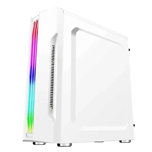 Корпус Wintek Flame D525-W TG, Midi Tower, ATX, White, 2x3.5"/2x2.5", 2xUSB, RGB