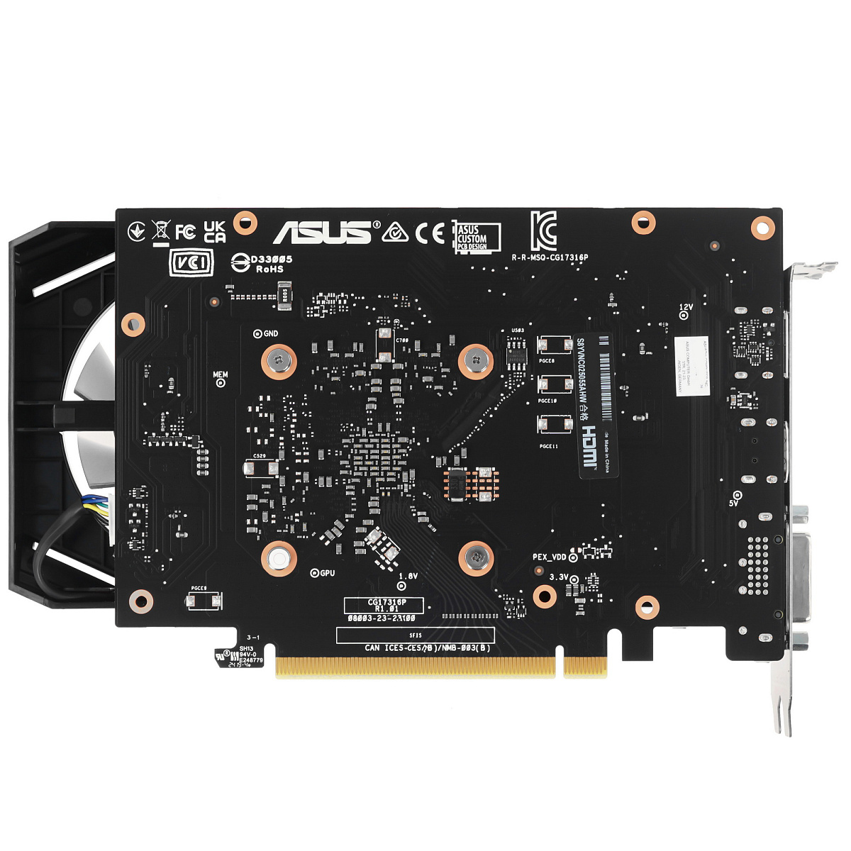GF RTX3050, Asus Dual OC, 1537MHz/14000MHz, 96bit, 6GB GDDR6, DVI-D, HDMI, DP