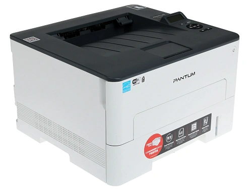 P3010DW (чб., A4, 30ppm, 128MB, 350MHz, 60-200 г/м2, 1200х1200 dpi, макс. 60т мес., двухсторонняя печать, GDI, USB 2.0, Ethernet 10/100, Wi-Fi, в комплекте стар.-й картридж на 1т отп.-ов формата A4 при 5% заполнении + фотобарабан на 9т отп.-ов + кабель US