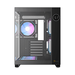 Корпус Ocypus Iota C70 BK ARGB ATX/mATX/mITX 2xUSB, Type-C, Предустановлены 6 вентиляторов с ARGB подсветкой, Черный, Iota-C70-BKD600XX-GL