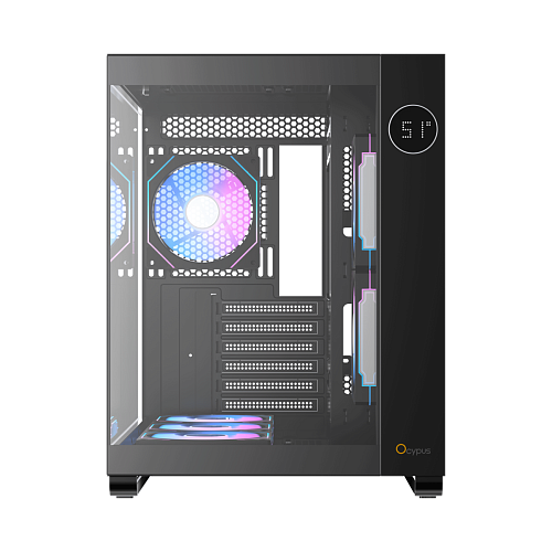 Корпус Ocypus Iota C70 BK ARGB ATX/mATX/mITX 2xUSB, Type-C, Предустановлены 6 вентиляторов с ARGB подсветкой, Черный, Iota-C70-BKD600XX-GL
