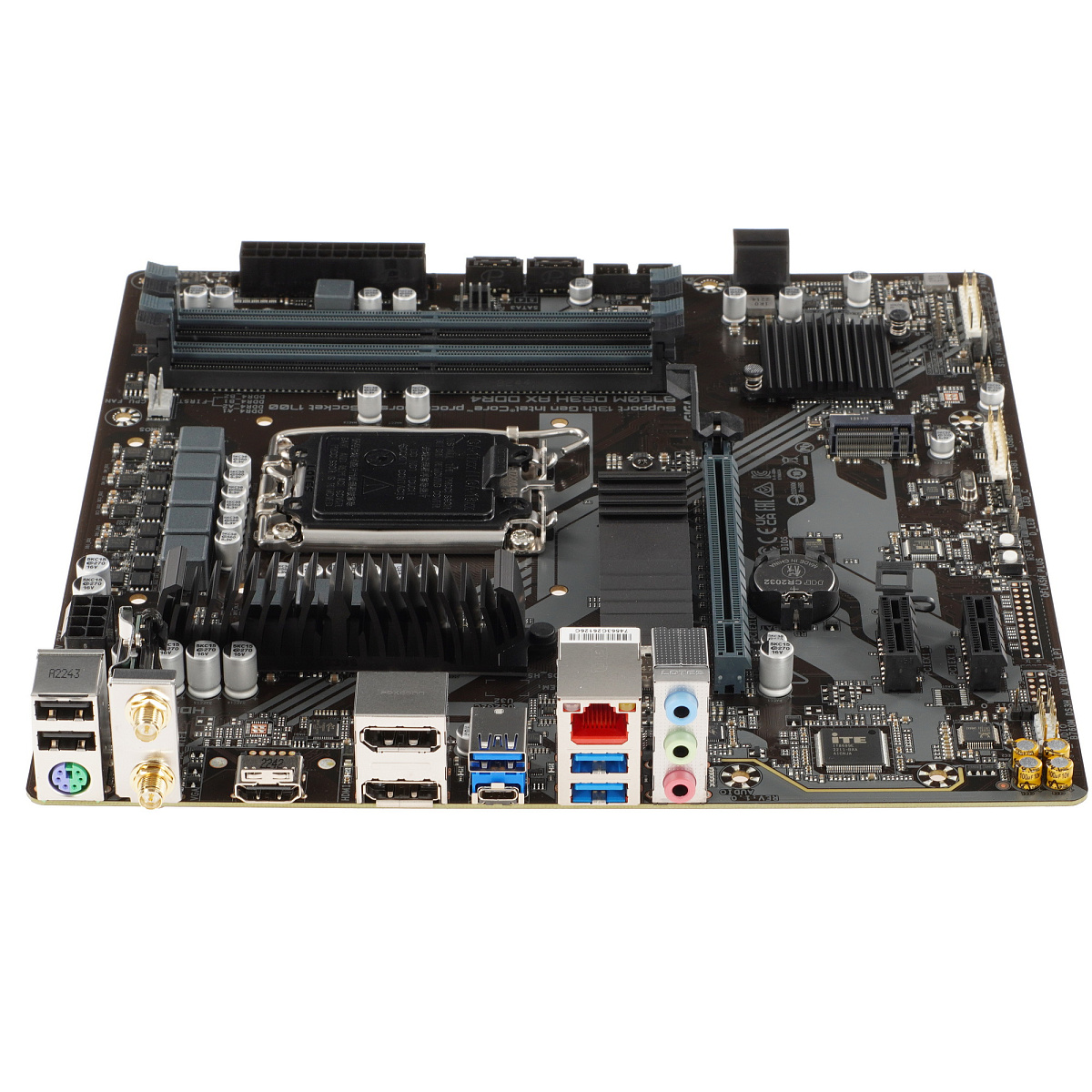 Матплата Gigabyte B760M DS3H AX DDR4, iB760,S1700,mATX,4DDR-4,1xPCI-Ex16,4SATA,2xM.2,HDMI,2xDP,12USB