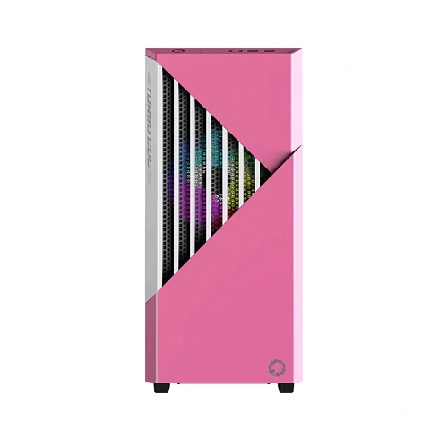 Корпус GameMax Contac Turbo COC(MFG.T806), Midi Tower, E-ATX, Pink-White, 2x3.5"/2x2.5", 2xUSB3.0