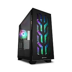 Корпус Sharkoon ELITE SHARK CA300T BE, Midi Tower, E-ATX, Black, 4x3.5"/7x2.5", 2xUSB3.0, USB-C
