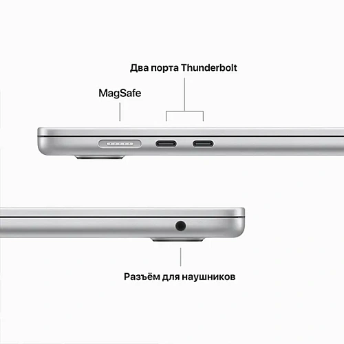 Ноутбук Apple MacBook Air A3114, Apple M3/15.3"Retina/8GB/256GB/10-core GPU/MacOS/Silver