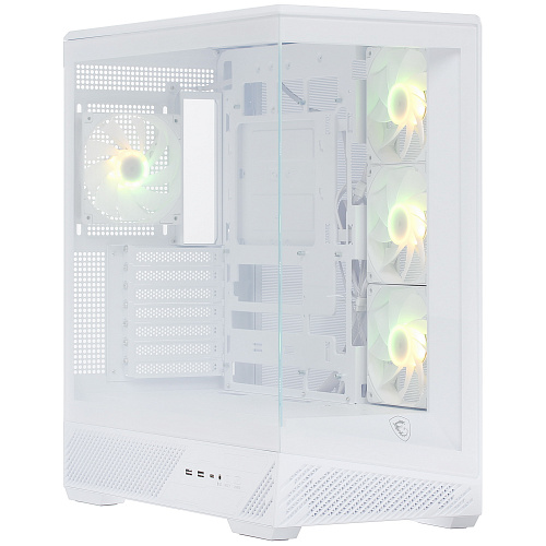 Корпус MSI MAG Pano 130R PZ, ATX backside, mATX, m-ITX, White, 2x3.5"/3x2.5", 2xUSB3.0, USB-C