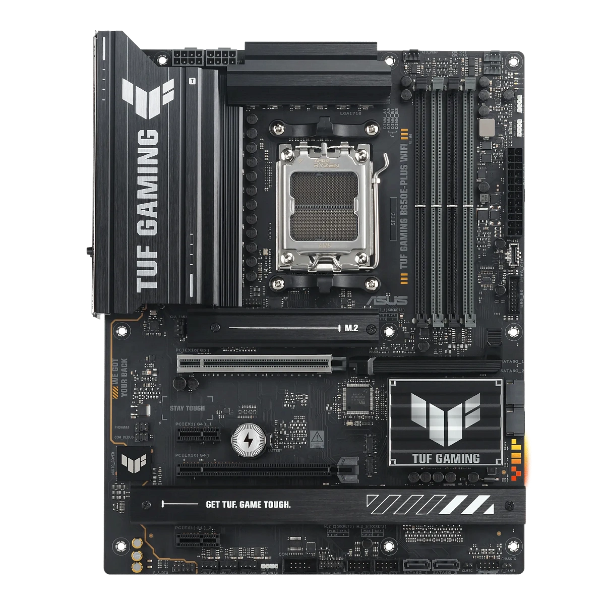 Матплата Asus TUF Gaming B650E-Plus WiFi, AM5, ATX, 4DDR-5, 2xPCI-Ex16, 4SATA, 3xM.2, HDMI, DP,15USB