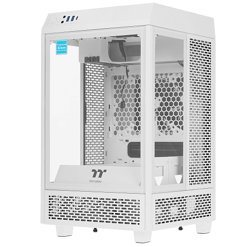 Корпус Thermaltake The Tower 100, Mini Tower, m-ITX, Snow, 2x3.5"/2x2.5", 2xUSB3.0, USB-C
