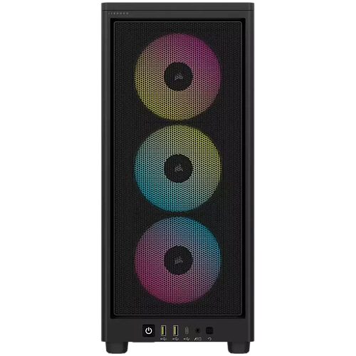 Корпус Corsair iCUE 2000D RGB Airflow, mini-ITX, Black, 3x2.5", 2xUSB3.0, USB-C