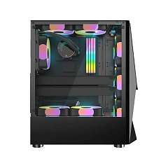 Корпус 1Stplayer DK-3-BK, Midi Tower, ATX, Black, 1x3.5"/1x2.5", 2xUSB2.0, USB3.0, RGB