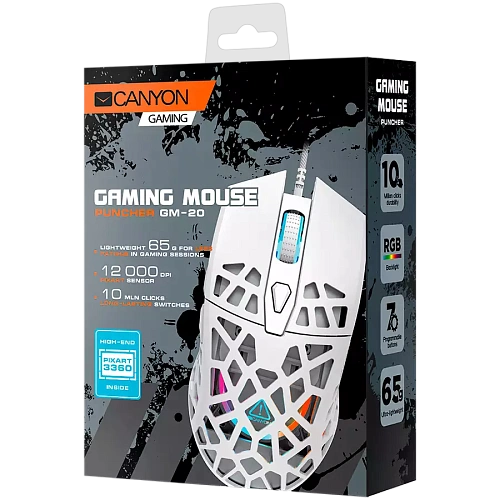 CANYON mouse Puncher GM-20 RGB 7buttons Wired White