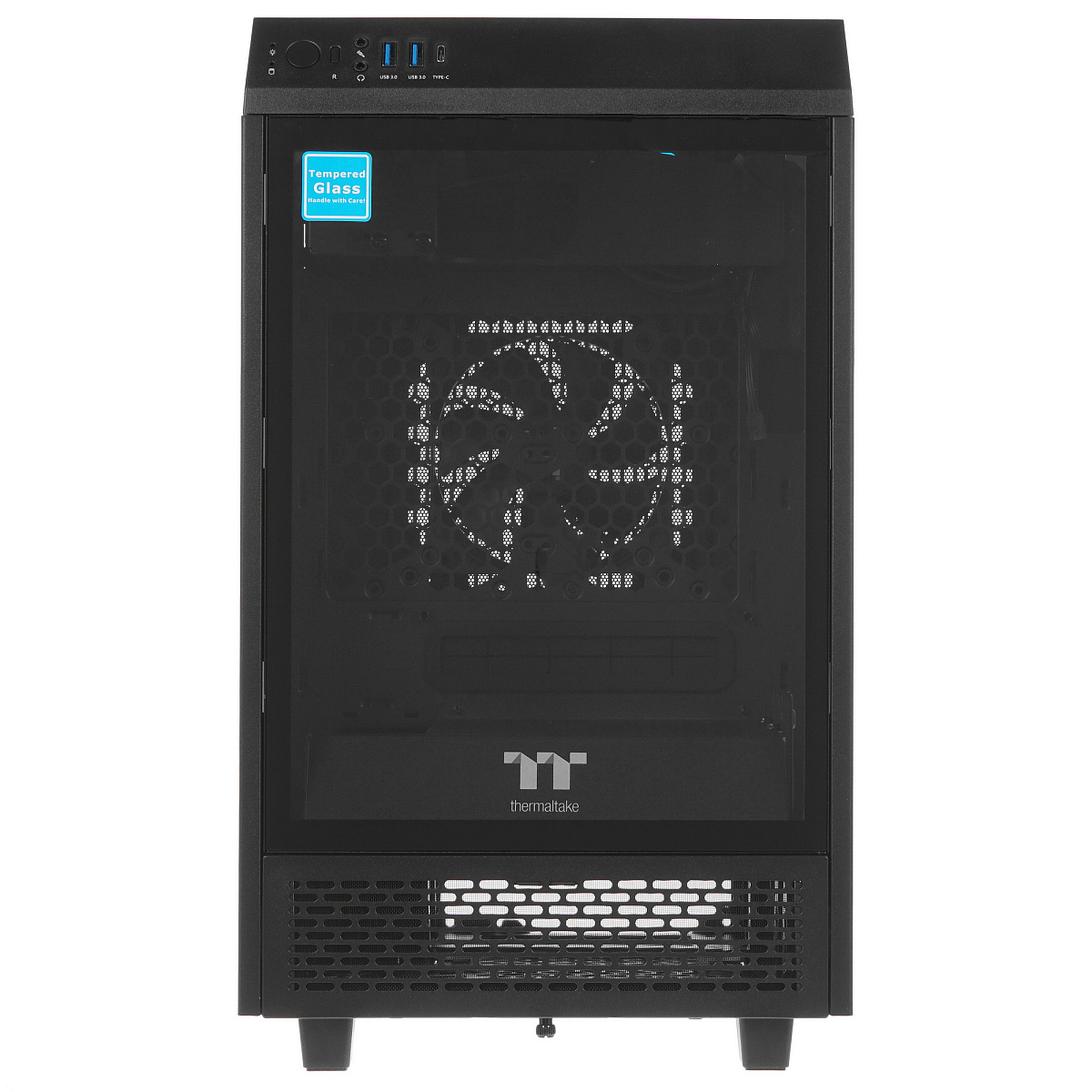 Корпус Thermaltake The Tower 100, Mini Tower, m-ITX, Black, 2x3.5"/2x2.5", 2xUSB3.0, USB-C