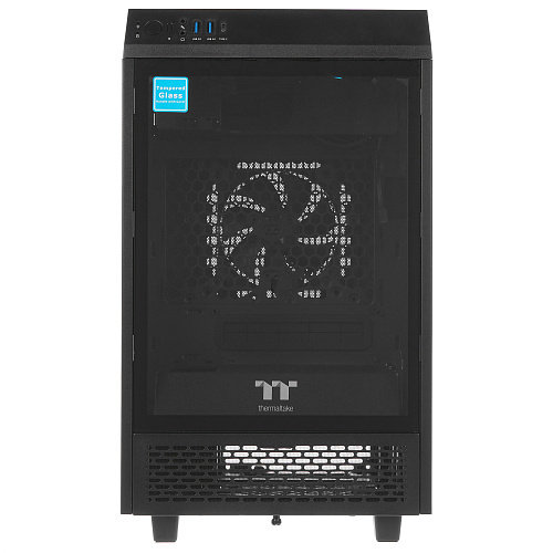 Корпус Thermaltake The Tower 100, Mini Tower, m-ITX, Black, 2x3.5"/2x2.5", 2xUSB3.0, USB-C
