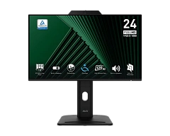 Монитор 23.8" MSI PRO MP242PMG IPS 1920x1080 120Hz 1ms 300cd/m 1500:1 HDMI VGA DP 3xUSB 2x2W Встроенная WEB камера с микрофоном, Регулировка по Высоте HAS, Черный