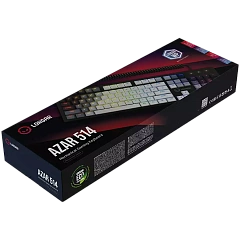 LORGAR Azar 514, Wired mechanical gaming keyboard, RGB backlight, 1680000 colour variations, 18 modes, keys number: 104, 50M clicks, linear dream switches, spring cable up to 3.4m, ABS plastic+metal, magnetic cover, 450*136*39mm, 1.17kg, white, EN+RU layo