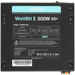 БП ATX 500W Zalman Wattbit II ZM500-XE II, 12sm f,20+4+8/24+8,4SATA,3mol,2x6+2p PCI-E, ATX