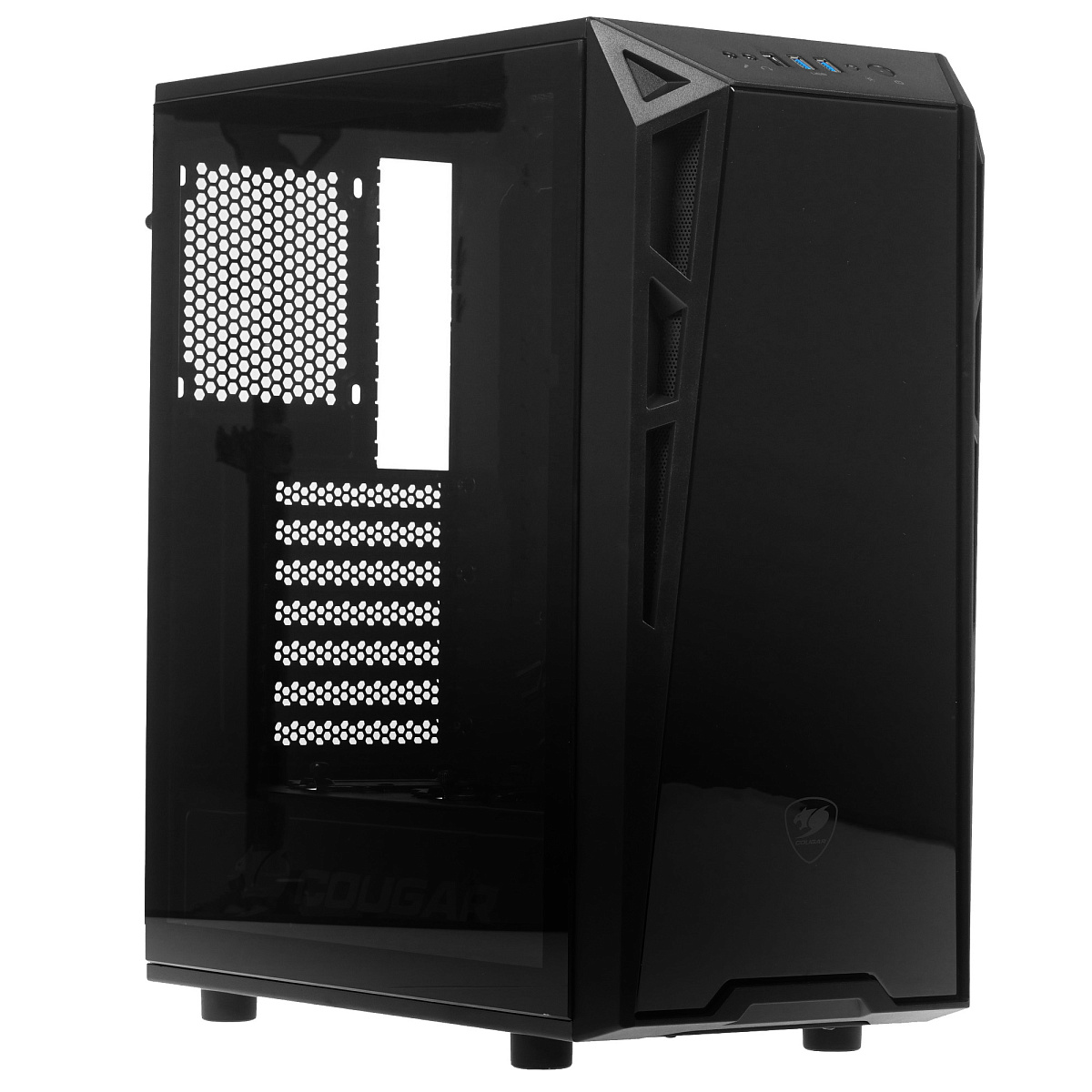 Корпус Cougar Turret, Midi Tower, ATX, Black, 2x2.5", USB2.0, 2xUSB3.0