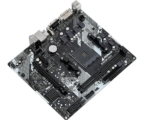 Матплата ASRock B450M-HDV R4.0, AM4, mATX, 2DDR-4, 1xPCI-Ex16, 4SATA, 1xM.2, VGA, DVI, HDMI, 12USB