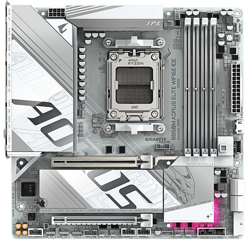 Матплата Gigabyte B850M A ELITE WiFi6E ICE, AM5, mATX, 4DDR-5, 2xPCI-Ex16, 4SATA,2xM.2,HDMI,DP,19USB