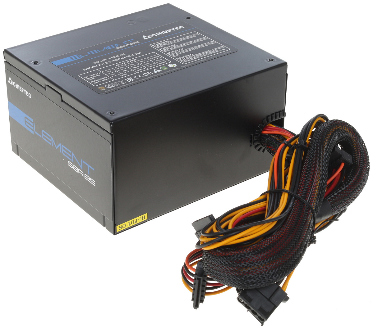 БП ATX 400W Chieftec Element ELP-400S, 20+4/20+4+8/24+4/24+8, 12cm, 1x6+2p PCI-E