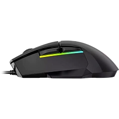 LORGAR Jetter 357, gaming mouse, Optical Gaming Mouse with 6 programmable buttons, Pixart ATG4090 sensor, DPI can be up to 8000, 30 million times key life, 1.8m PVC USB cable, Matt UV coating and RGB lights with 4 LED flowing mode, size:124.90*71.65*41.36