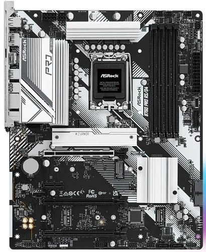 Матплата ASRock B760 Pro RS/D4, iB760, S1700, ATX, 4DDR-4, 3xPCI-Ex16, 4SATA, 3xM.2, HDMI, DP, 13USB