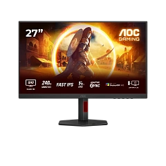 Монитор Игровой 27" AOC Q27G4ZR/01 IPS 2560x1440 240Hz 0.3ms 400cd/m 1000:1 2xHDMI DP 2x2W Черный