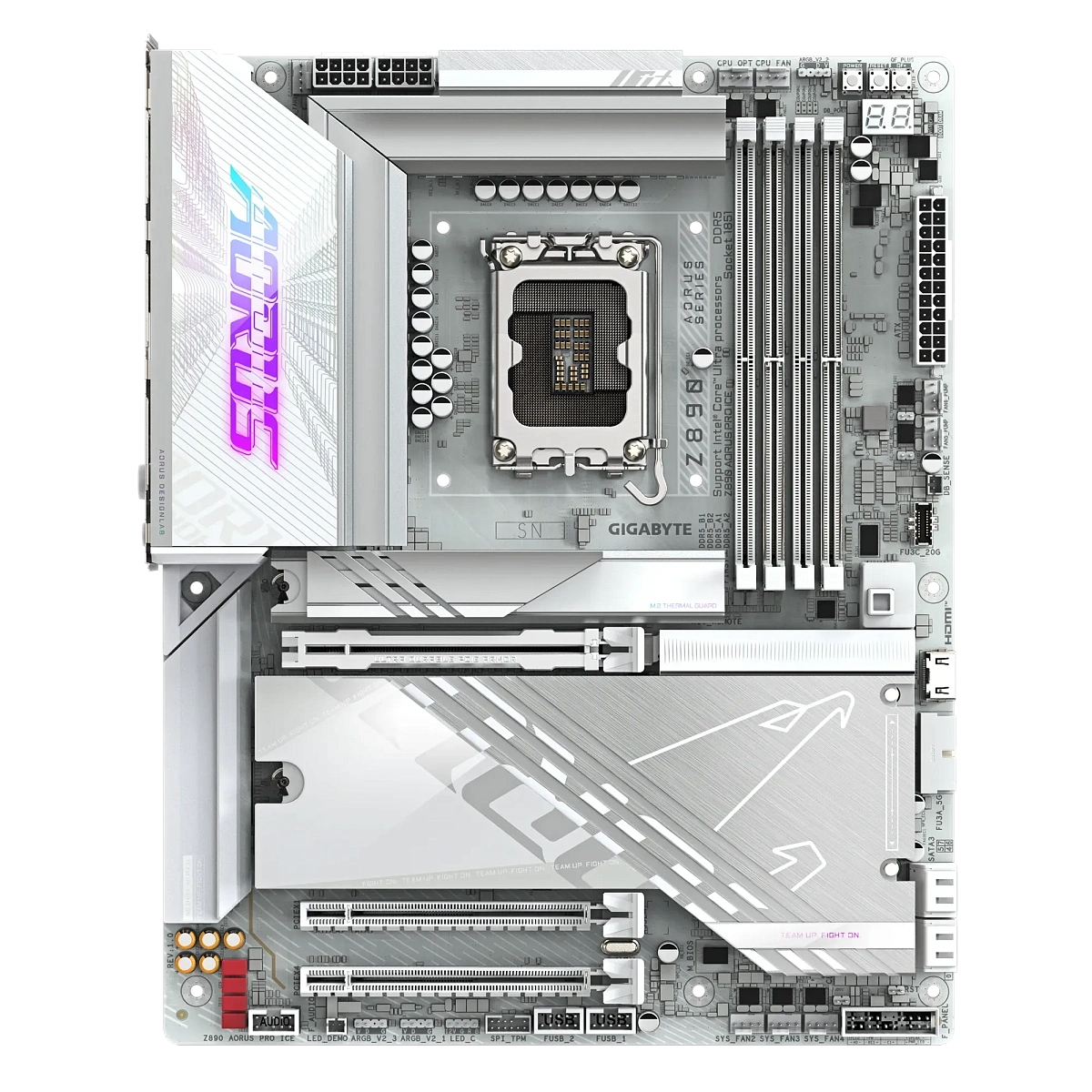 Матплата Gigabyte Z890 Aorus Pro Ice, iZ890, S1851, ATX, 4DDR-5, 3xPCI-Ex16, 4SATA,5xM.2,USB-C,16USB