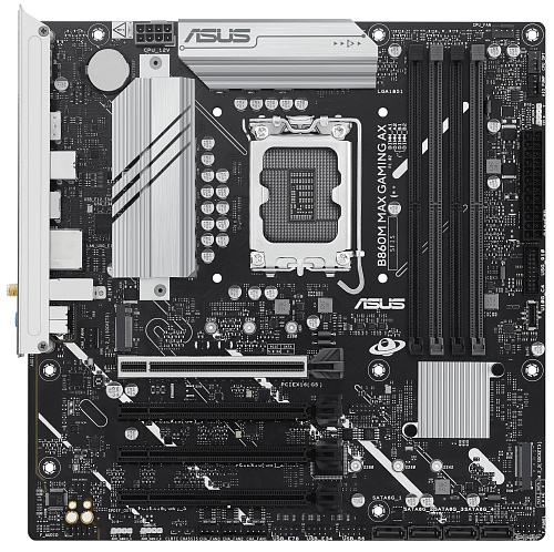 Материнская плата ASUS B860M MAX GAMING AX, LGA1851 B860 4xDDR5 4xSATA 3xM.2 DP USB-C mATX