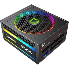 БП ATX 550W GameMax RGB-550, Gold, 24+4/20+4+8/24+8, 14cm, 2x6+2p PCI-E
