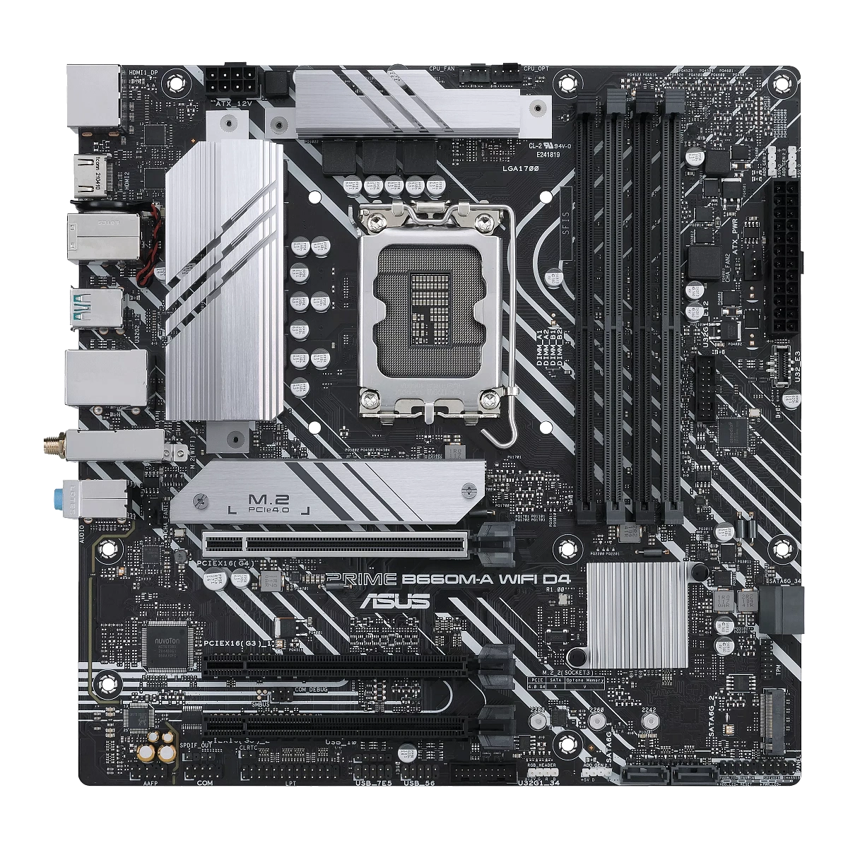 Матплата Asus Prime B660M-A WiFi D4, iB660, S1700,mATX,4DDR-4,3xPCI-Ex16,4SATA,2xM.2,2xHDMI,DP,16USB
