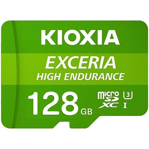 KIOXIA LMHE1G128GG2; 128GB microSD KIOXIA Exceria High Endurance (M303E) UHS I U3 with adapter
