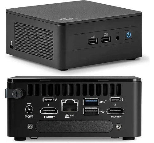 ASUS NUC 13pro/RNUC13ANHI700002I/Intel Core i7-1360p/Intel Iris Xe Graphics/4xUSB/M.2 22x80 NVMe; 22x42 SATA/2.5'' SATA slot/2,5Gbe LAN/2xHDMI/ 2x Thunderbolt 4 (USB-C+DP)/no Storage/no RAM/AX211.NGWG.NV/no OS/EU Cord/Tall Kit(L6)/EAN:4711387503225