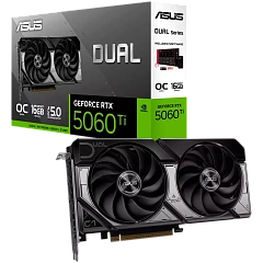 Видеокарта ASUS GeForce RTX5060Ti 16Gb, DUAL OC Edition  GDDR7 128-bit 1xHDMI 3xDP DUAL-RTX5060TI-O16G